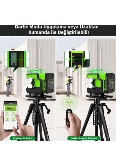Huepar P04cg 4d Yeşil Lazer Seviyesi 4x360 Bluetooth Kontrollü Profesyonel Cihaz