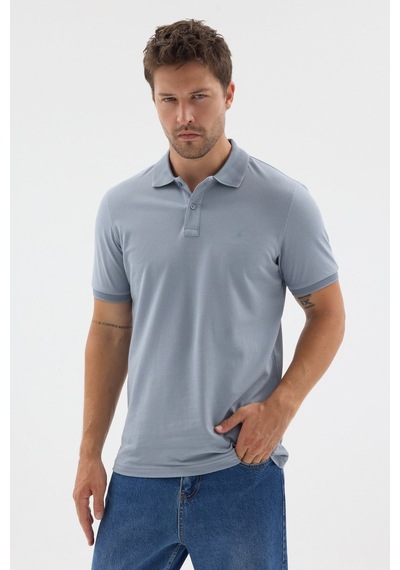Mavi Polo Yaka Pike Kısa Kol Slim Fit %100 Pamuk Tişört 1011260171