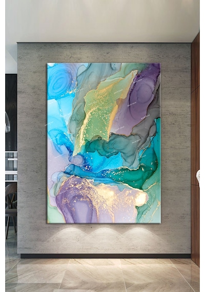 Renklerin Dansı Soyut Sanatsal Muhteşem Kanvas Tablo (8 Farklı Ölçü) 40 x 60