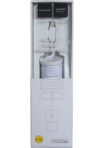 Powerway CX10 Lightning Örgülü Hızlı Şarj Kablosu 1.1 M  Beyaz