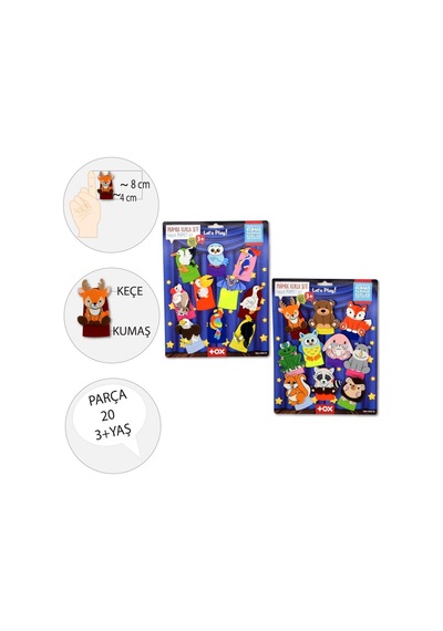 2 Set - 20 Parça Tox Orman ve Uçan Hayvanlar Parmak Kukla T218 T2