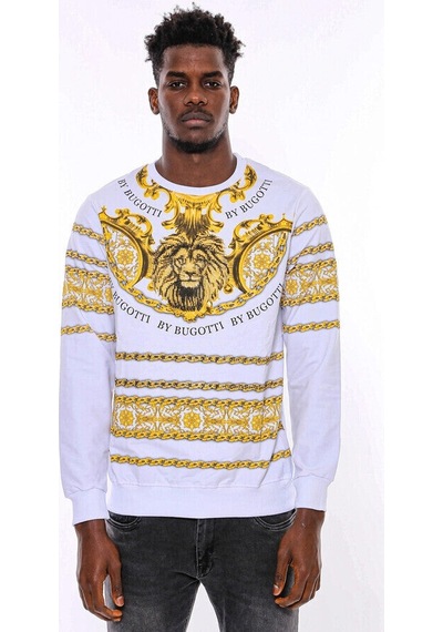 Wessi Beyaz Baskılı Taşlı Sweatshirt Beyaz