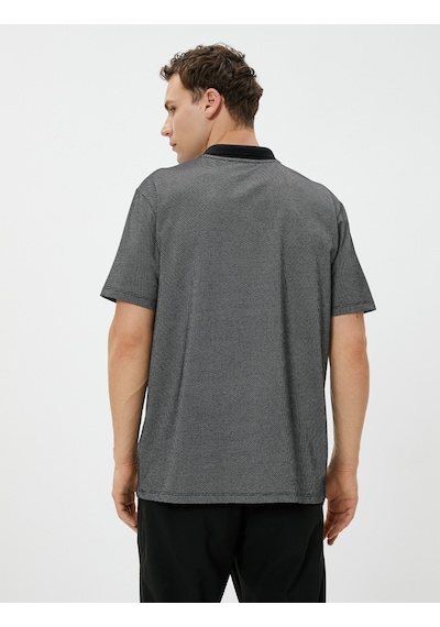 Koton Basic Polo Yaka Tişört Düğmeli Kısa Kollu Siyah 3Sam10151Mk 3Sam10151Mk999 Siyah