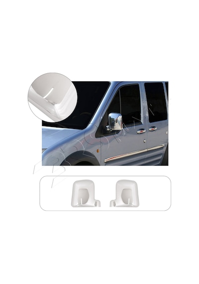 Ford Connect Uyumlu 2002-2009 Ayna Kapağı 2 Parça Abs Krom Kaplama
