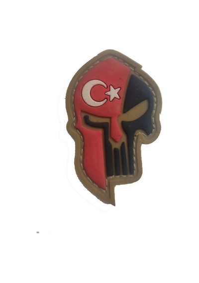 Armoris Özel Seri Outdoor Aksesuar Süs Çanta Arması Single Sword Kuru Kafa Plastik - Peç