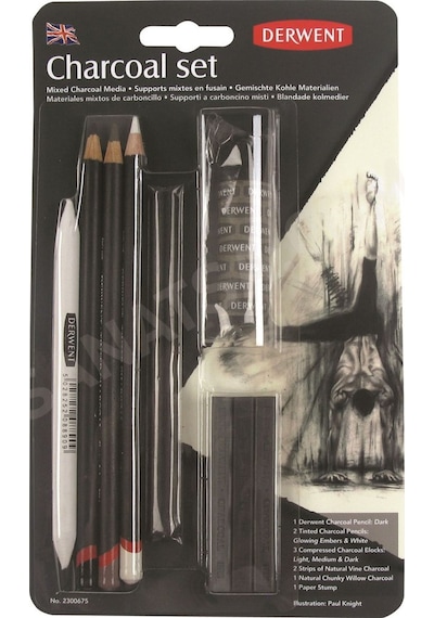Derwent Charcoal Füzen Set 10'lu Şeffaf