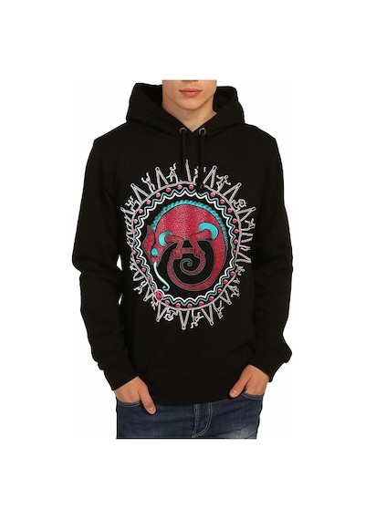 Bant Giyim - Avcı Bukalemun Siyah Kapüşonlu Sweatshirt