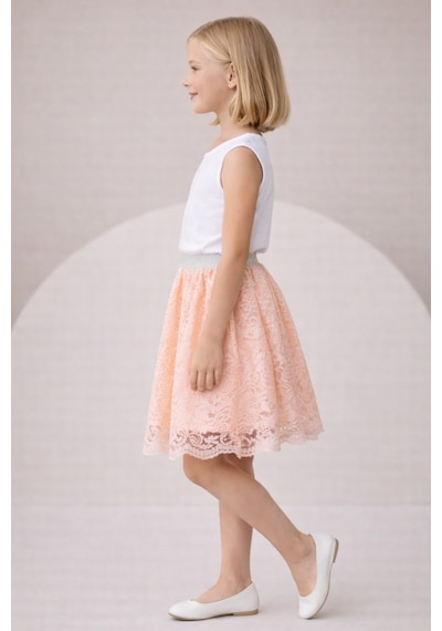Fesshera Kids Kız Çocuk Etek Dantelli Beli Lastikli Ve Simli Şık Tasarım Özel Gün Ve Bayramlık 29 Ekim , 23 Nisan Somon Fesshera Kids Kız Çocuk Etek Dantelli Beli Lastikli Ve Simli Şık Tasarım Özel Gün Ve Bayramlık 29 Ekim , 23 Nisan Somon