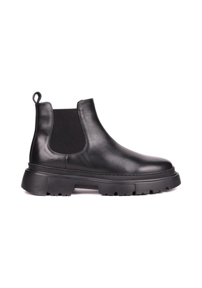 Shoetyle - Siyah Hakiki Deri Erkek Chelsea Bot 101-9046-1425 Siyah