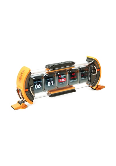 Divoom Times Gate 5 Ekranlı Rgb Işıklı Akıllı Dijital Saat, Dekor Resim Çerçevesi, Sarı