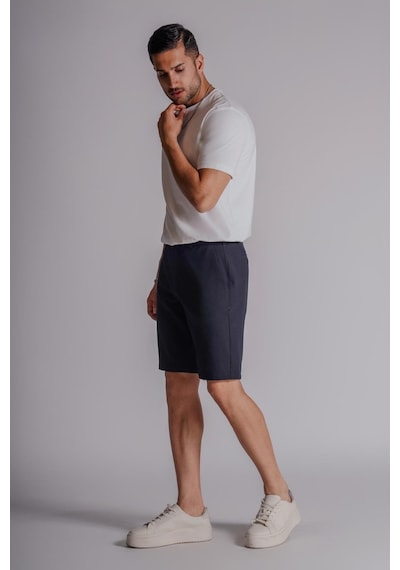 Braccas Erkek Yandan Cepli Klasik Bel Slim Fit Chino Şort Lacivert Lacivert
