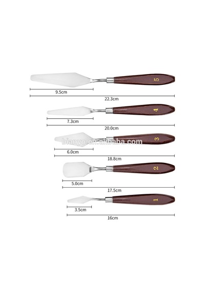 Südor Kırtasiye 5'li Metal Spatula Seti Çelik Spatul Akrilik Boya Yağlı Boya Hobi Çalışması