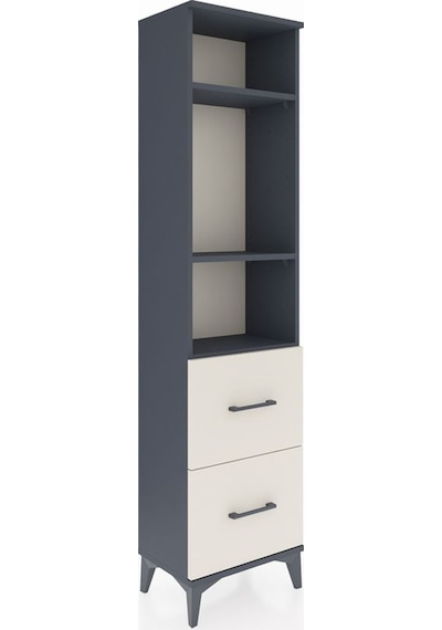 Arges Dolap 3 Raflı 2 Çekmeceli 44x30x182 Antrasit-aytaşı Antrasit