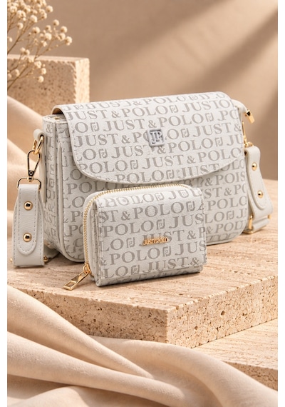 Just Polo Beyaz Yeni Sezon Kolon Askili 4 Bolmeli Kadin Omuz Cantasi 25x15cm Beyaz - Beyaz