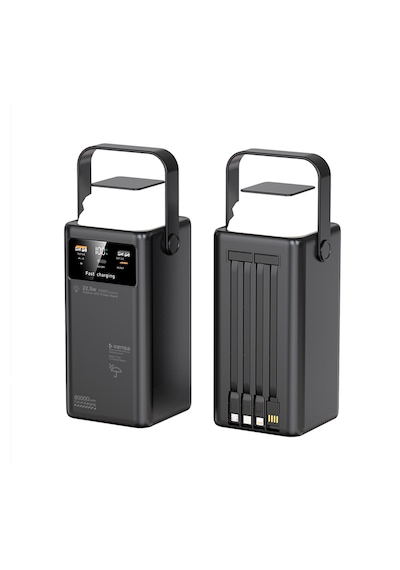 80.000mah Kamp 30w 22.5w Qc Hızlı Şarjlı Dahili Usb-c Kablolu Led Işıklı Dijital Göstergeli Taşınabilir Güç İstasyonu