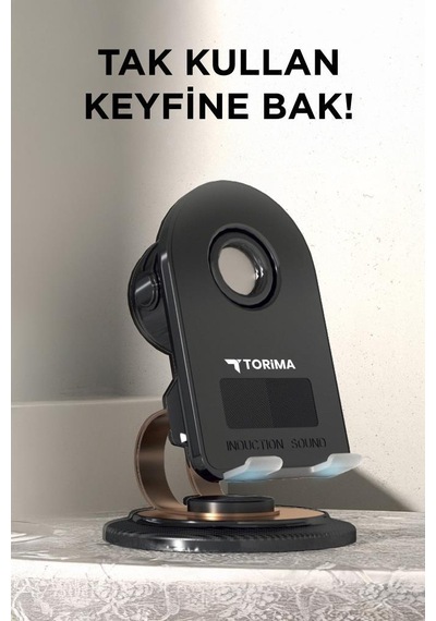 Torima JX-061 Kablosuz Hoparlör Manyetik Telefon Tutucu Siyah