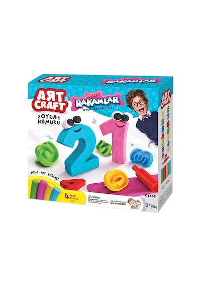 3d Rakamlar Oyun Hamur Seti 200 Gr. - Oyun Hamuru Seti - Hamur Setleri - Hamur Kalıpları Renkli