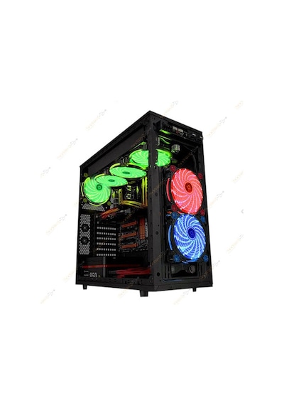 12Cm Kasa Fanı 3D 15 Led Lastik Pad Mavi Renk