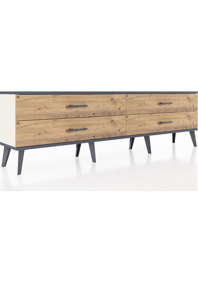 Arges Tv Ünitesi 4 Çekmeceli 176x30x51 Aytaşı-antrasit/çam Antrasıt/atlas Çam Arges Tv Ünitesi 4 Çekmeceli 176x30x51 Aytaşı-antrasit/çam Antrasıt/atlas Çam