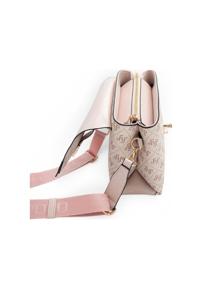 Silver & Polo Silver Polo Pembe - Pudra Monogram Kadın Çapraz Çanta Sp1287