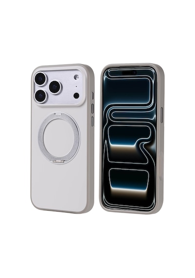 Apple iPhone Uyumlu 17 Pro Max Kılıf 360 Derece Döner Standlı Magsafe Kamera Yükseltili Silikon Pazarplus Siyah