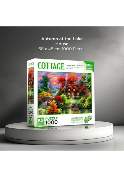 1000 Parça Göl Evinde Sonbahar Puzzle Standart