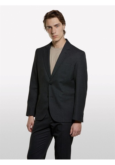 Sisley Viskoz Karışımlı Düğmeli Blazer Ceket Erkek Siyah Ceket - 325a2sddsw02f