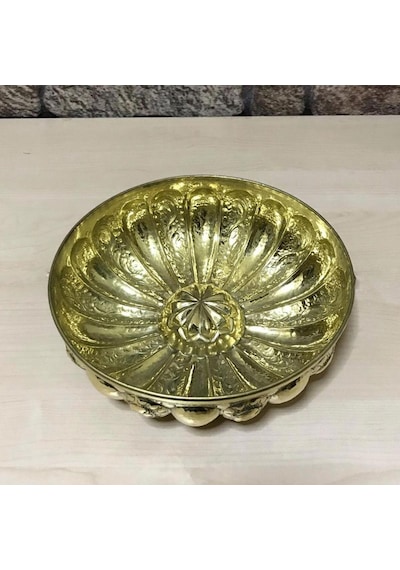 Dilimli İşlemeli Pirinç Hamam Tası Pirinç