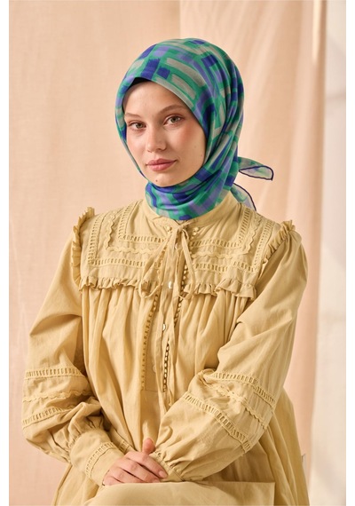 Silk Home Soft Eşarp 73096-22 Yeşil, Lila, Mor, Gri