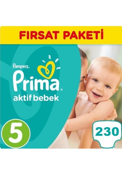 Prima Pampers Aktif Bebek Fırsat Paketi Bebek Bezi 11-16 KG 5 Beden 230 Adet