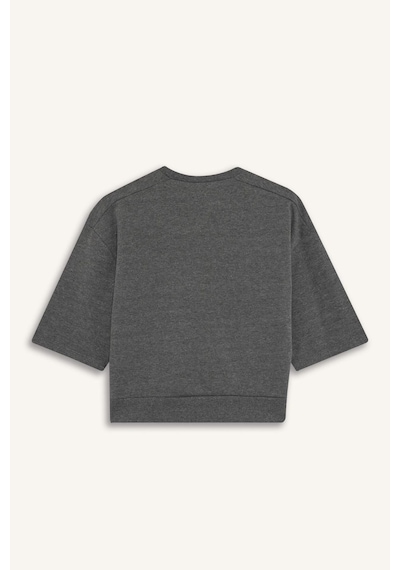 Defacto Kız Çocuk Oversize Geniş Kalıp Bisiklet Yaka Baskılı Sweatshirt G2461a825auar148 Antrasit-ar148