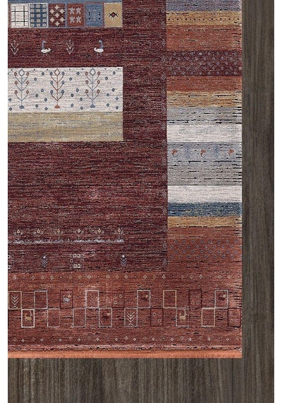Artemis Halı Bella 06475a Bordo Terra Bohem Retro Tarz İpek Halı
