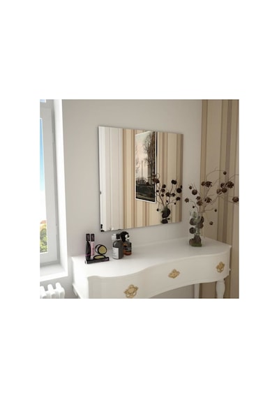 Enc Home 60x60 Dekoratif Kare Ayna Gümüş