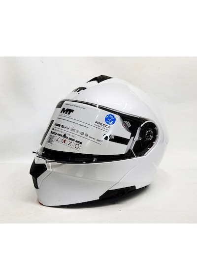 Mt Kask Genesis Sv Pure A0 Çene Açılır Kask Parlak Beyaz