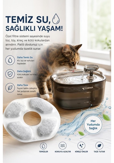 Akıllı Evcil Hayvan Su Pınarı Yedek Filtresi 1 Adet Tpd01 Uyumlu