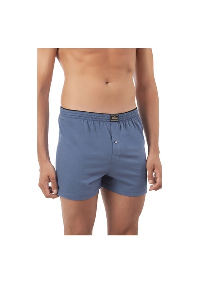 Özkan Underwear Özkan 0041 5'li Paket Erkek %100 Pamuklu Şardonlu Klasik Rahat Kesim Havlu Bel Süprem Penye Boxer Mavi