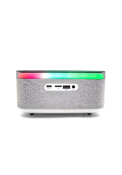Kablosuz Bluetooth Hoparlör - Üstten Telefon Şarj Özellikli, Rgb Tasarım, Alarm & Saat Göstergeli