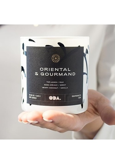 Oriental & Gourmand - Oryantal & Gurme Dekoratif Desenli Soya Mumu I 300 Gr Renkli Siyah