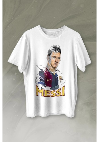 Lıonel Messi King Fc Barcelona Psg 10 Numara Baskılı Tişört Unisex T-shirt 001