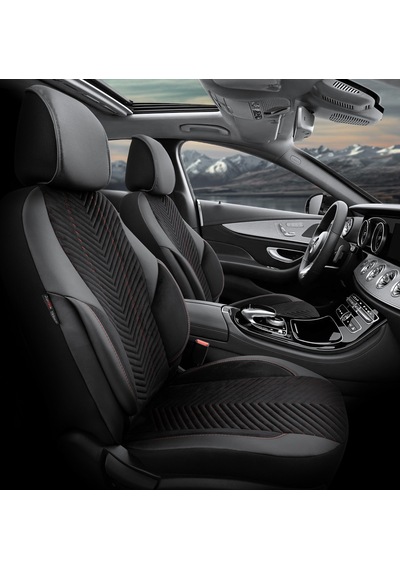 Advanced Design Özel Tasarım Premium Deri-Keten Ekstra Destekli Universal Oto Koltuk Kılıfı Tam Set