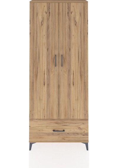 Arges Dolap 2 Raflı Tek Çekmeceli Tek Askılı 88x30x221 Çam-çam Çam