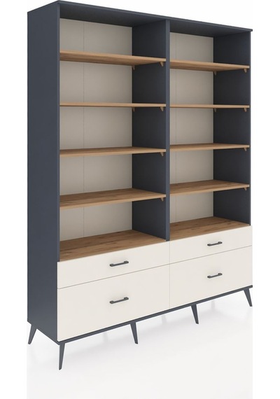 Hyperion Gardrop 10 Raflı 4 Çekmeceli 4 Kapaklı 176x44x221 Antrasit-çam/aytaşı Beyaz Hyperion Gardrop 10 Raflı 4 Çekmeceli 4 Kapaklı 176x44x221 Antrasit-çam/aytaşı Beyaz