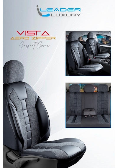 Suzuki Liana Keten Oto Koltuk Kılıfı Ön Arka Set Siyah Vista Seri