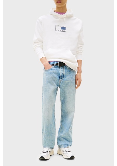 Tommy Jeans Erkek Sweat Dm0dm21623 Ybl Beyaz Beyaz