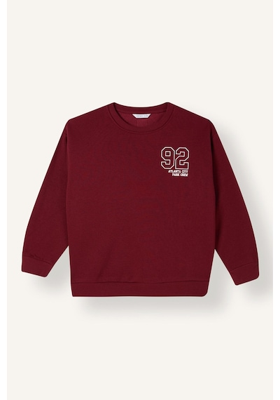 Defacto Bisiklet Yaka Numara Baskılı İçi Yumuşak Tüylü Kalın Sweatshirt Erkek Çocuk I6070a826wnbr248 Bordo-br248