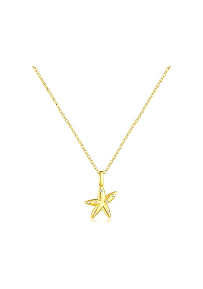 Seastar Işıltılı Yıldız Minimal Kadın Gümüş Kolye Altın