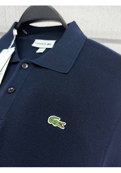 Lacoste Klasik Erkek Triko Örme Yazlık İnce Polo T-shirt Lacivert