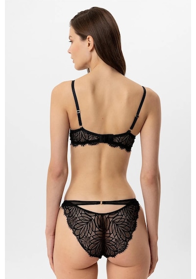 Pierre Cardin Lingerie 4886 Kadın Soft Push Up Dantelli Sütyen Takım Siyah