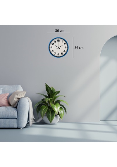 Sky Blue 36 Cm Duvar Saati Çok Renkli