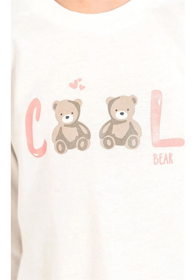 Rolypoly Kız Çocuk Baskılı Pijama Takımı Beyaz Rp3912-3